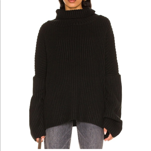 Revolve Casey Sweater Black Chunky turtle neck - Picture 1 of 11